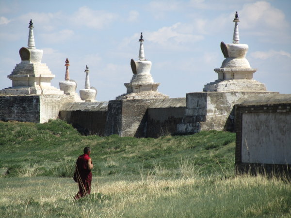 Monk in the first monestary in Mongolia