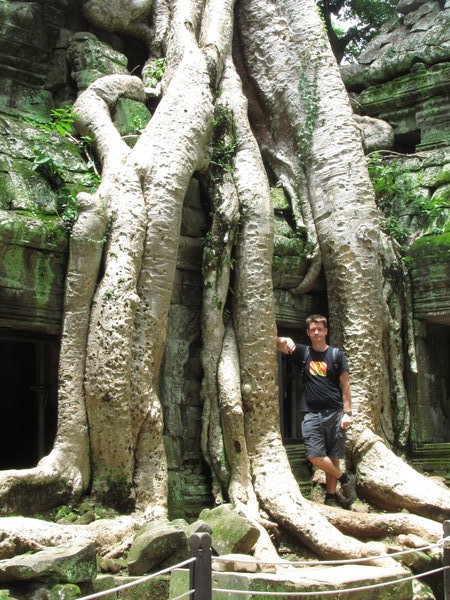 Amongst the roots growing out of Ta Prohm