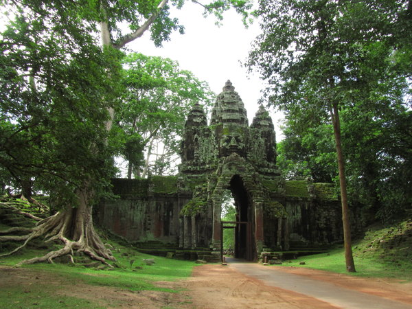 The east gate into Angkor Thom...
