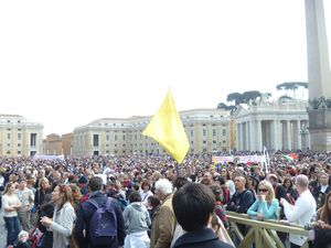 Waiting for Pope Benedict