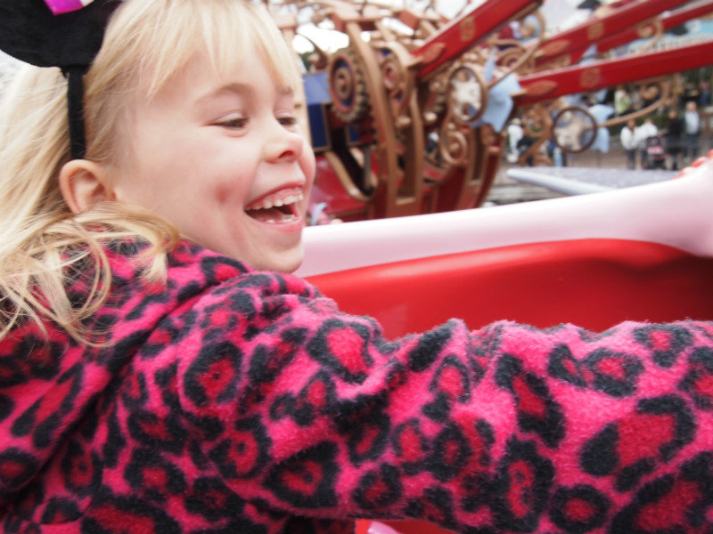 Grace loved the Dumbo ride.