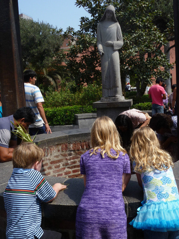 Looking into the well at St. Rose's shrine.