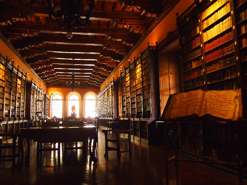 Beautiful library at the Monastery of Santo Domingo