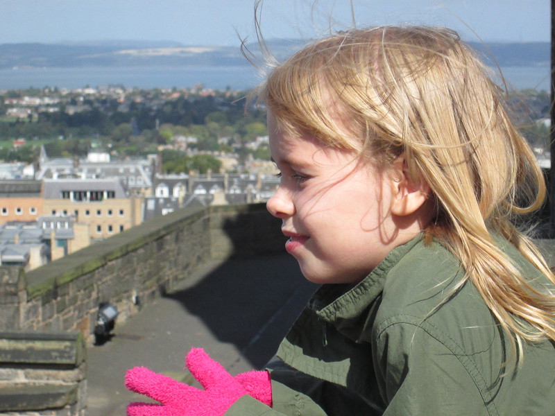 Checking out the views from the castle.