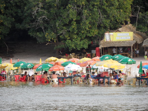 Bar in the Amazon river