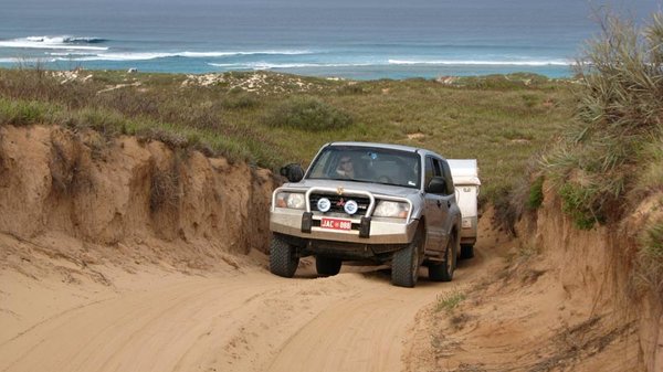 Mighty Pajero up the Sand Dunes