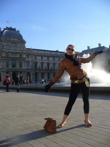 Vic at the fountain of The Louvre