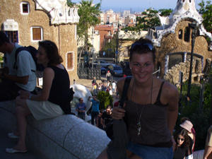 Sitting outsite the Park Guell