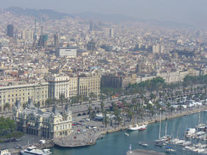 Looking out over the Marina, and onto Barcelona City