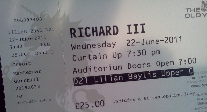 Ticket for Richard III