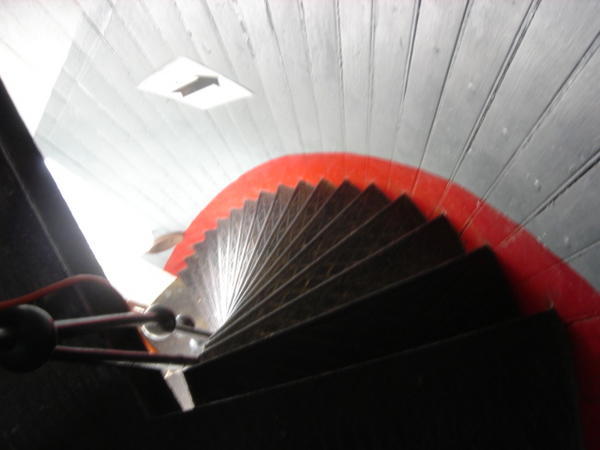 Steep staircase in the lighthouse