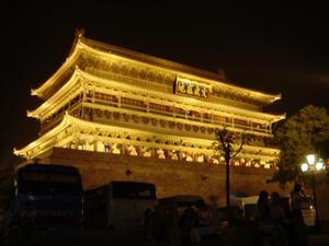 The drum tower at night