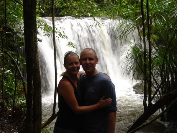 Us at a waterfall