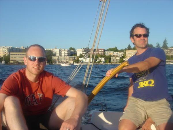 Life is tough sometimes - us and Anders go sailing on 'Kestrel'