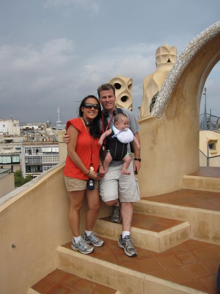 On the roof terrace at Casa Mila