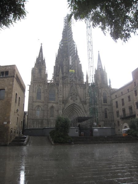 The Barri Gotic in the Pouring Rain