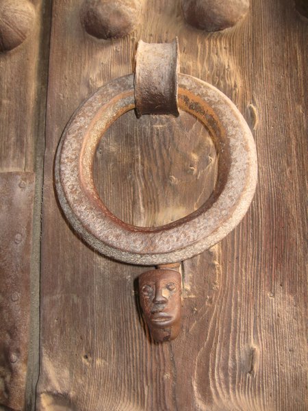 Door knocker on church door