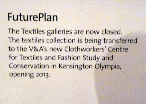Textiles Exhibit is Closed