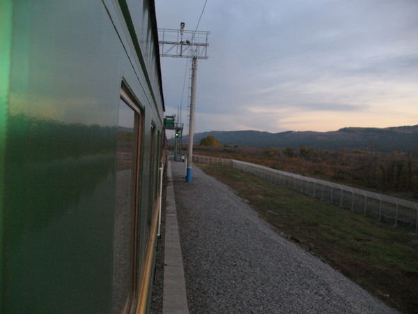 The train at sunset