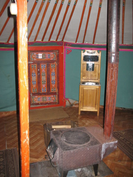inside the ger (the stove)
