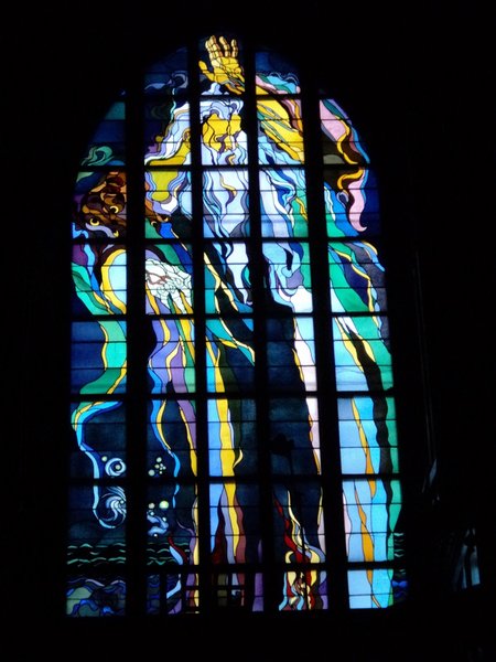 The Hand of God - fantastic stained glass window in Archbishop's Church