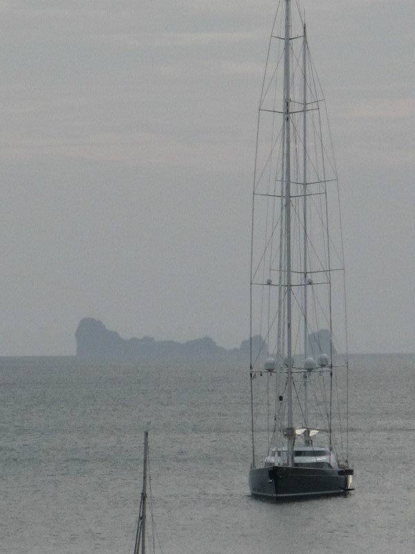 Large yacht anchored in the bay