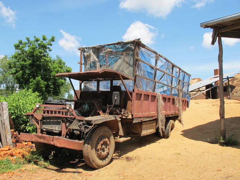 A truck at the village