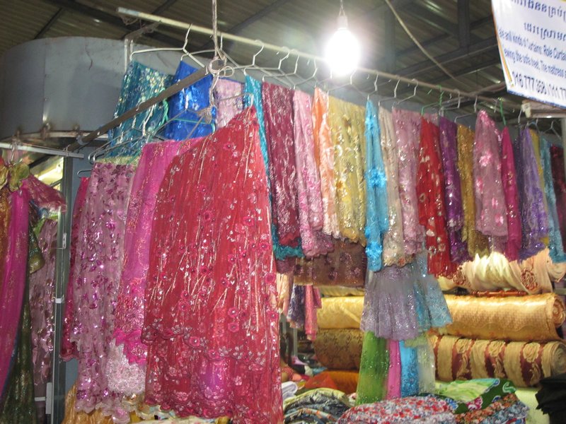 Beautiful fabrics at the market