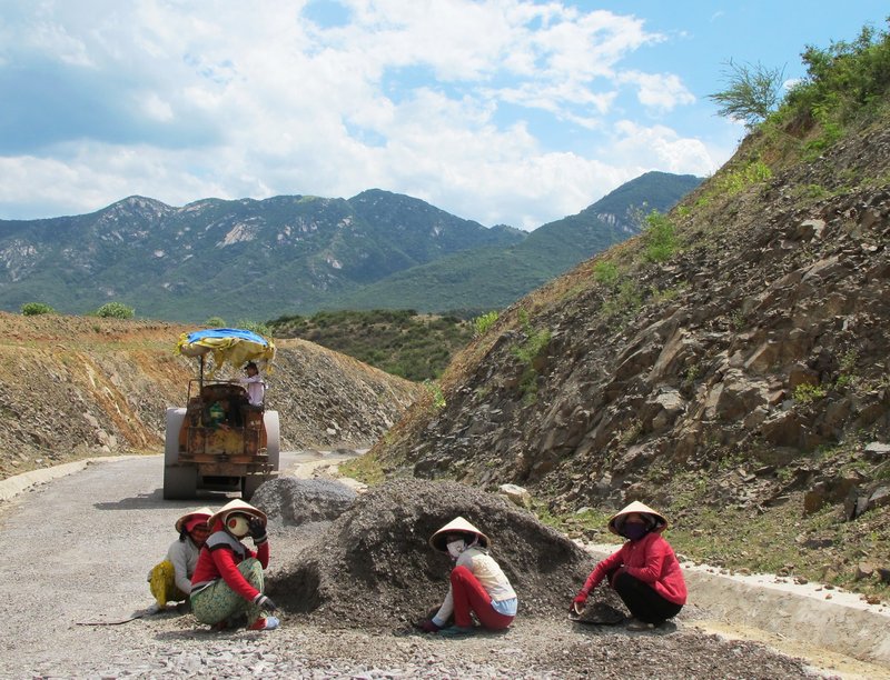 Ladies building a new road