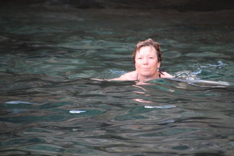 pam swimming back from maya bay