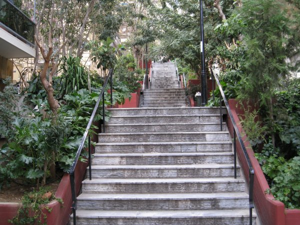 The steep steps to the Lycabettos hill