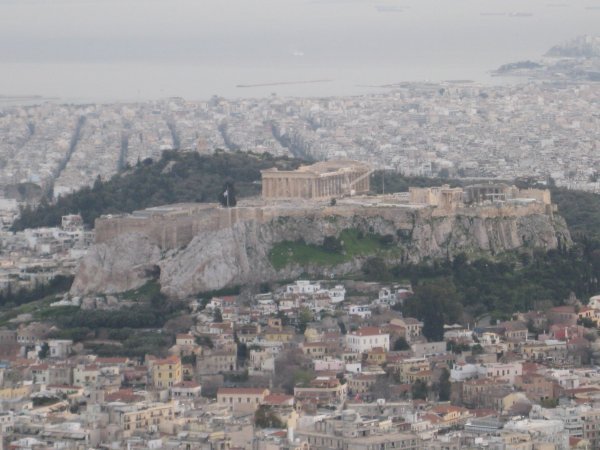 The view of Parthenon on a background f Athens