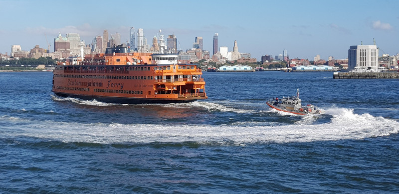 Staten Island ferry and Coastguard vessel