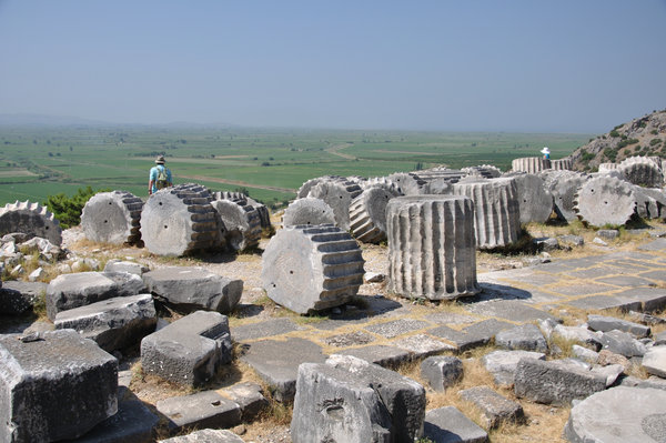 Pillars from the Temple of Athena lying around at Priene