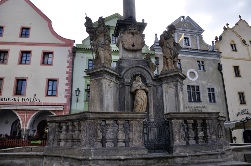 Detail of the Plague Column in Cesky Krumlov