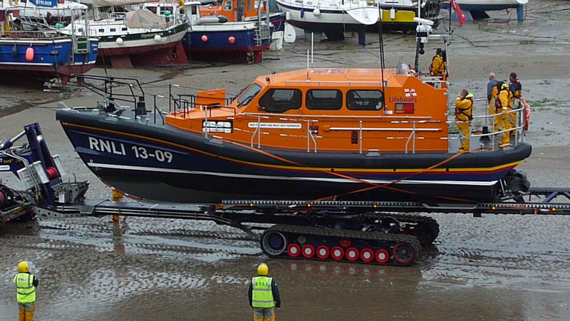 Rotating the Lifeboat on the trailer after retrieval