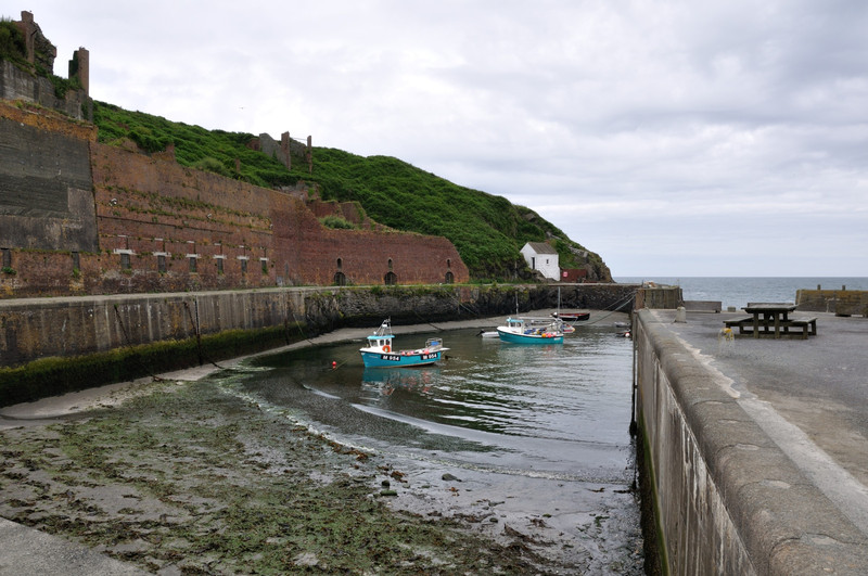 Porthgain Harbour and old storage bins