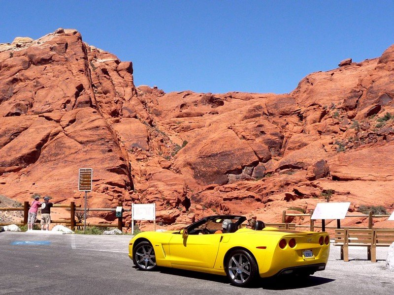 Die Red Rocks, einige Meilen vor Las Vegas