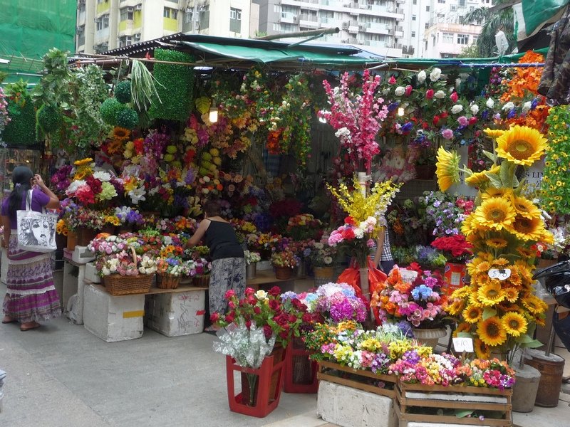 Blumenstand in einem Markt