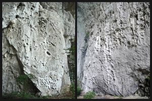 different rock formations in the cave