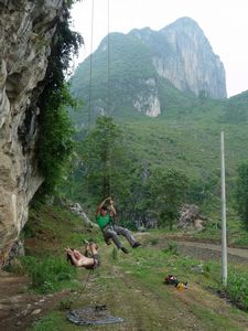 taking Luo Zao Zum (?) climbing