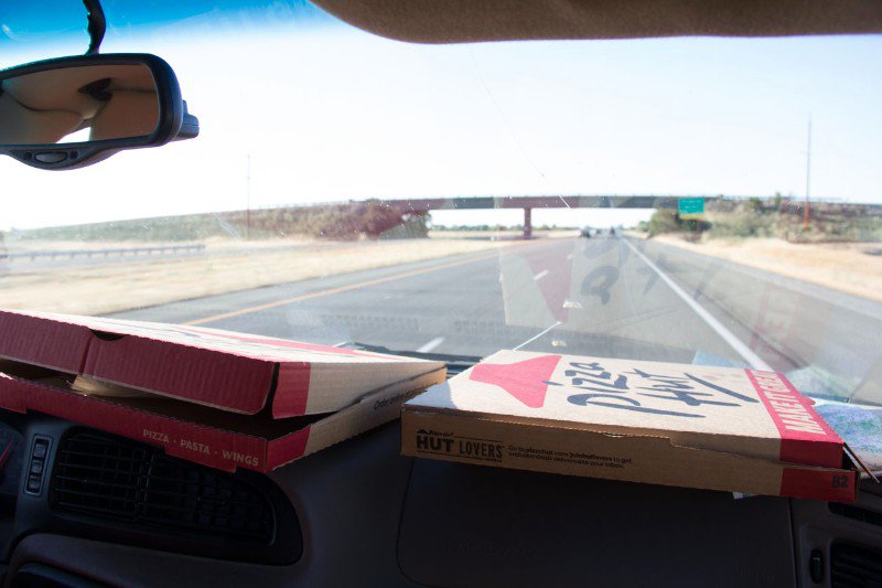 on the road with junk food