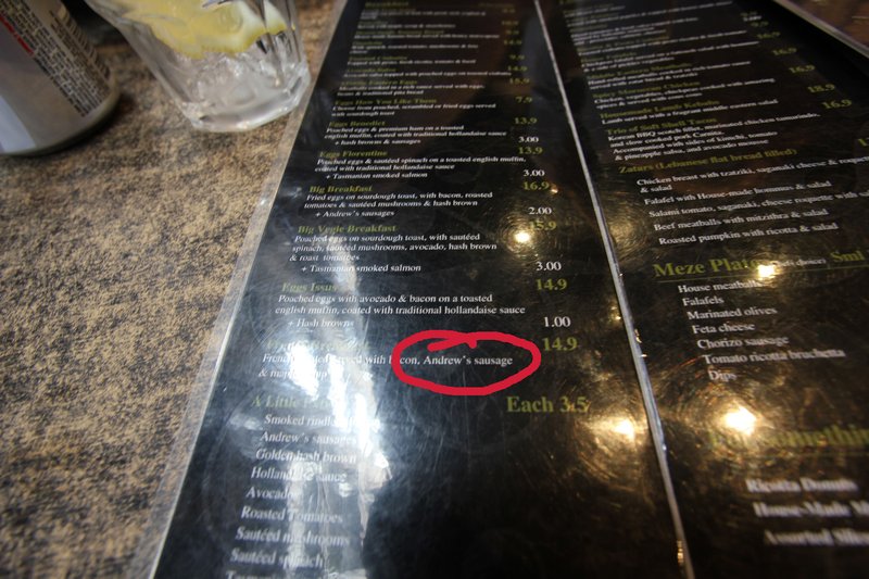 Clair did not order this menu item