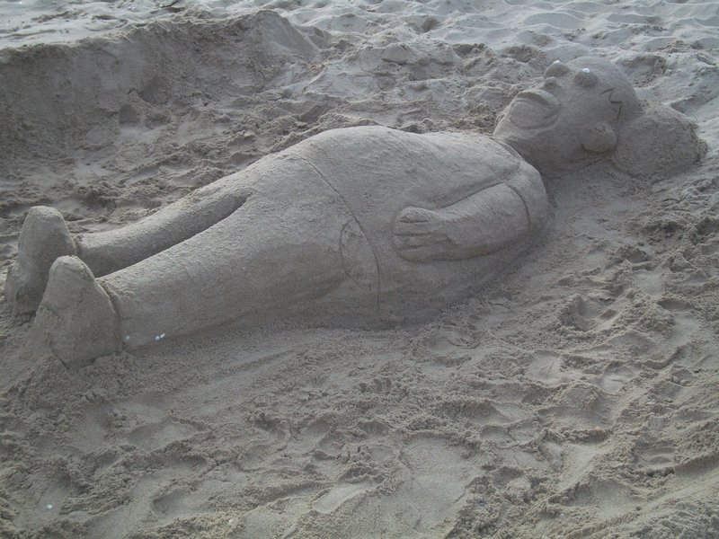 homer simpson sand art