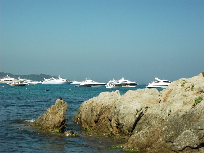 Yachts at Palamos beach st Tropez