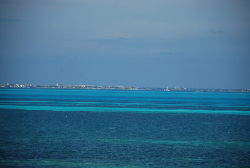 incredible blue with Isla Mujeres in the background