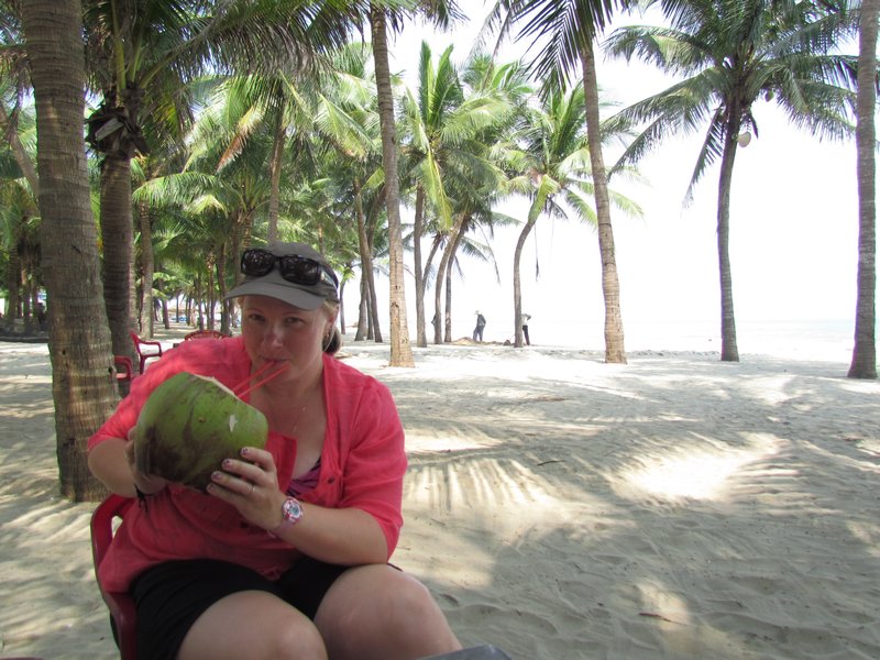 Coconut drinks on the beach