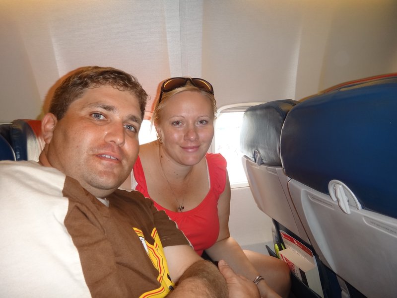 Paul & Kattie on the plane