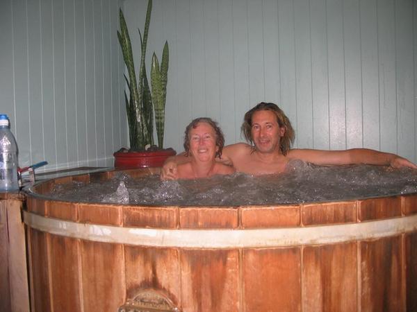 Natural soda hot tub