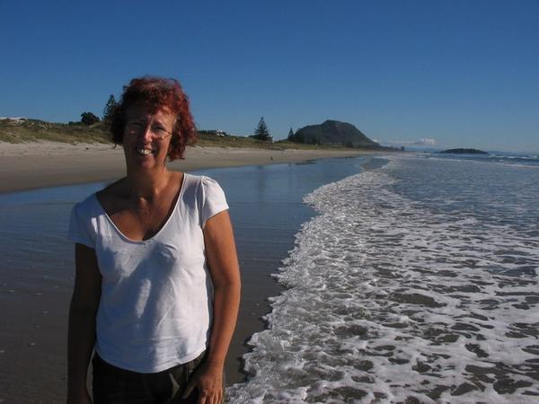 The lovely beach south of Mount Maunganui